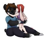  &lt;3 anthro bear blush clothed clothing duo female kissing lagomorph larger_male male male/female mammal rabbit redpixie size_difference smile 