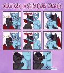 anthro anthro_on_anthro arm_bite bite black_hair blue_body blue_fur blue_hair blue_nipples blush butt butt_bite canid canine duo eyes_closed featureless_crotch felid female front_view fur glistening glistening_eyes grey_body grey_fur hair hi_res male male/female male/male mammal membrane_(anatomy) membranous_wings multiple_images neck_bite nipple_bite nipple_fetish nipple_play nipples nude open_mouth rear_view red_eyes red_wings riddlr short_hair simple_background wings ych_(character)