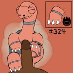 3_toes ambiguous_gender claws digital_media_(artwork) duo feet feral foot_fetish foot_play footjob generation_3_pokemon genitals hashtag hi_res humanoid_genitalia humanoid_penis male nintendo orange_body penis pokemon pokemon_(species) secretsableye sex simple_background tail tapering_penis text toes torkoal