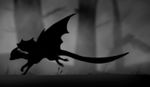  ambiguous_gender animated detailed_background digital_media_(artwork) dragon dsw7 feral limbo_(video_game) membranous_wings no_sound nude running silhouette standing wings 
