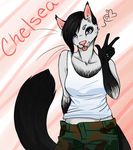  &lt;3 anthro clothed clothing feline female fur hair looking_at_viewer mammal redpixie smile solo tongue tongue_out 
