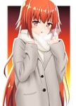  :o aburakatamari aka_no_ripika bad_id bad_pixiv_id beatmania beatmania_iidx breath coat highres long_hair looking_at_viewer red_eyes red_hair scarf sleeves_past_wrists solo very_long_hair winter_clothes 