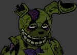 3d_(artwork) animatronic anthro bow_tie brain cryptiacurves digital_media_(artwork) five_nights_at_freddy&#039;s five_nights_at_freddy&#039;s_3 green_body grey_background half-closed_eyes headshot_portrait lagomorph leporid machine male mammal narrowed_eyes open_mouth organs portrait purple_bow_tie rabbit robot robot_anthro scottgames simple_background solo springtrap_(fnaf) teeth white_eyes
