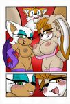  anthro areola bat big_breasts breasts canine comic erect_nipples female fox group huge_breasts lagomorph male mammal michiyoshi miles_prower nipples nude rabbit rouge_the_bat sonic_(series) vanilla_the_rabbit 