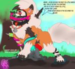  andromeda_hinashin asphyxiation bell bell_collar big_dom_small_sub canid canine claws collar dialogue dirty dominant drowning duo dusk_lycanroc feral generation_7_pokemon genitals hi_res killing knot knotted_penis lycanroc machine male male/male mammal mask masochism mean mechanical_leg mud mud_covered nintendo outside outside_sex paws penis pokemon pokemon_(species) reptile salandit scalie sex size_difference sizzle_(salandit) solphy_(andromedahinashin) suicidal_ideation taunting text wearing_mask 