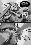  ! &lt;3 big_breasts bittenhard blush breasts butt comic dialogue female fluffy fluffy_tail furret hand_on_butt humor male milotic monochrome nintendo pok&eacute;mon sofiya_ivanova speech_bubble video_games 