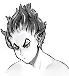 2017 digital_drawing_(artwork) digital_media_(artwork) felix_(modeseven) green_eyes humanoid male modeseven monochrome not_furry portrait simple_background siren solo tagme tentacle_hair tentacles white_background 