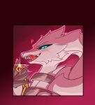 adetuddymax anthro blue_eyes female fur generation_5_pokemon hair heart_symbol hi_res legendary_pokemon nintendo pokemon pokemon_(species) reshiram solo sticker sticker_pack teeth tongue white_body white_fur white_hair