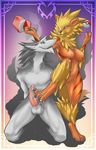  arcanine foot_fetish footjob gilgash nintendo pok&eacute;ball pok&eacute;mon sergal simple_background trainer video_games 