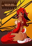  ! 2016 areola big_breasts breasts butt dark_skin female fur hair hi_res hindpaw invalid_tag lagomorph lips long_hair looking_at_viewer makeup mammal nipples pawpads paws pink_pawpads rabbit red_eyes red_fur red_hair redrabbu smile solo tanned thick_thighs wet white_fur 