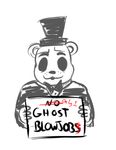  2015 animatronic anthro bear bow_tie english_text five_nights_at_freddy&#039;s golden_freddy_(fnaf) hat inkyfrog looking_at_viewer machine male mammal restricted_palette robot sign simple_background solo text top_hat video_games white_background 