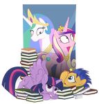  2017 blush book dm29 equine female feral flash_sentry_(mlp) friendship_is_magic group horn male mammal my_little_pony pegasus princess_cadance_(mlp) princess_celestia_(mlp) simple_background twilight_sparkle_(mlp) winged_unicorn wings 