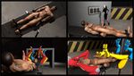  3d_artwork bdsm bondage bound chica claws conveyor_belt dirty domination feet five_nights_at_freddy five_nights_at_freddy&#039;s foot_fetish footjob foxy frederika hawkvally paws smell toes video_games 