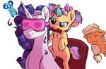  2016 applejack_(mlp) blindfold comb equine female freckles friendship_is_magic haircut horn lopoddity mammal my_little_pony rarity_(mlp) scissors story story_in_description unicorn 