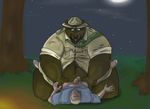  bear bestiality big_dom_small_sub bottomless camping clothed clothing cum dirtymutt drooling erection feral hat human male male/male mammal obese outside overweight penis public saliva size_difference smokey_the_bear uniform 