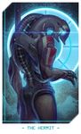  1_eye alteya ambiguous_gender armor butt card geth glowing legion_(mass_effect) machine mass_effect robot solo tarot_card video_games 
