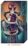 alien alteya armor card clothed clothing horn male mass_effect mordin_solus old salarian solo tarot_card video_games wrinkles 