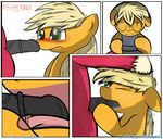  animal_genitalia applejack_(mlp) blonde_hair blush cloufy cum earth_pony equine erection female friendship_is_magic hair hi_res horse male male/female mammal my_little_pony open_mouth penis pony sex tongue tongue_out 