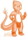  char_(character) charmander clothing loincloth monochrome nintendo phantomcat pok&eacute;mon tribal video_games 