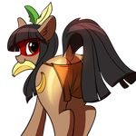  2017 banana brown_hair butt clothing cutie_mark dock earth_pony equine fan_character feathers female feral food fruit hair horse long_hair looking_at_viewer mammal my_little_pony pony solo suggestive tomatocoup 