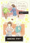  asriel_dreemurr blush boss_monster caprine child clothing dress duo footwear fur goat human long_ears mammal protagonist_(undertale) russian_text shoes signsenough stripes text translation_request undertale video_games white_fur young 