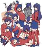  2d_mita_(miside) 6+girls anniversary bare_legs barefoot black_eyes blue_eyes blue_gloves blue_hair blue_hat blue_necktie blue_skirt bow bow_hairband breasts chibi chibi_mita_(miside) choker closed_mouth commentary contortion cool_mita_(miside) core_mita_(miside) crazy_mita_(miside) creepy_mita_(miside) english_commentary everyone eyeliner faceless faceless_female flexible full_body ghostly_mita_(miside) glasses gloves grin hair_bow hair_ornament hair_over_one_eye hairband hairclip hand_up hat hiding hiding_behind_another horns hugging_own_legs humanoid_robot jacket kind_mita_(miside) long_hair looking_at_viewer lying makeup mark_under_eye messy_hair midriff_peek mila_(miside) mini_person minigirl miniskirt miside mita_(miside) multiple_girls multiple_persona necktie on_side one_eye_closed open_clothes open_jacket pajamas pale_skin parallel_hairclips red_eyeliner red_eyes red_hairband red_jacket red_pajamas red_ribbon red_shirt red_thighhighs ribbon ribbon_choker robot scar scar_on_face shirt short-haired_mita_(miside) short_hair short_twintails sideways_glance simple_background single_horn sitting skirt sleep_mask sleeping sleepy_mita_(miside) small_breasts smile spoilers standing standing_on_one_leg stitched_face stitched_leg stitches teardrop_facial_mark thighhighs tiny_mita_(miside) twintails v very_long_hair waving white_background white_shirt yame_pi yellow_eyes zettai_ryouiki 