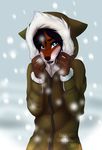  2017 5_fingers anthro canine clothed clothing eyelashes female fox fur gradiewoof hair mammal orange_fur purple_hair simple_background solo white_background 