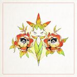 1:1 2019 3_horns ambiguous_gender armor colored digital_drawing_(artwork) digital_media_(artwork) elemental_creature english_description eyes_closed flora_fauna flower flower_hands front_view full-length_portrait gael_chauvet generation_3_pokemon green_body green_hair green_horn hair hi_res horn leaf leaf_hair mouthless multi_horn multicolored_body multicolored_horn nintendo noseless pauldron plant plant_hair pokemon pokemon_(species) portrait pseudo_hair red_flower red_horn roselia shaded simple_background solo two_tone_horn white_background