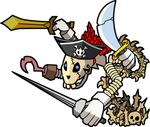  blue_eyes mario_(series) official_art paper_mario pirate pirate_hat skeleton sword 