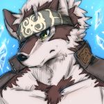  armpit_hair armpits canine clothing horkeukamui male mammal muscular solo tokyo_afterschool_summoners wolf 