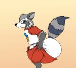 animated annoyed anthro big_diaper bottomwear clean_diaper clothing diaper guardians_of_the_galaxy male mammal marvel pajamas pidgopidgey_(artist) procyonid pulling_up_pants raccoon rocket_raccoon shorts solo struggling wardrobe_malfunction