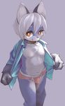  anthro briefs bulge clothing cub hair kemoisumi kemono looking_at_viewer male mammal navel nipples orange_eyes shirt simple_background smile solo standing underwear undressing young 