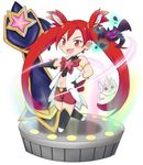  alternate_costume alternate_hair_color chibi elbow_gloves gloves grin jinx_(league_of_legends) kuro_(league_of_legends) league_of_legends long_hair magical_girl red_hair shiro_(league_of_legends) smile star_guardian_jinx thighhighs twintails very_long_hair 
