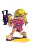  .52_gal_(splatoon) 1girl blonde_hair full_body glasses grey_eyes highres inkling inkling_girl inkling_player_character ka_pus leg_warmers legs_apart pink_sweater pointy_ears simple_background solo splatoon_(series) splatoon_3 standing sweater tagme white_background white_leg_warmers 