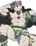  armpits canine clothing horkeukamui loincloth male mammal muscular solo tokyo_afterschool_summoners wolf 