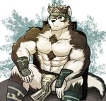  bulge canine clothing horkeukamui loincloth male mammal muscular solo tokyo_afterschool_summoners wolf 