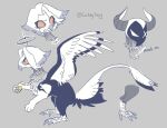 avian beak cakeytang clothed clothed_feral clothing exorcist_(hazbin_hotel) feathered_wings feathers female feral gryphon halo hazbin_hotel lute_(hazbin_hotel) mask mythological_avian mythological_creature mythology solo wings