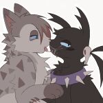 1:1 ashfur_(warriors) black_body black_fur bodily_fluids collar domestic_cat duo emo felid feline felis feral feral_on_feral fur hi_res male male/male mammal puppiekush saliva scourge_(warriors) spiked_collar spikes warriors_(book_series)