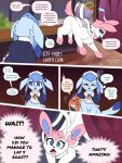 3_toes absurd_res blue_body clothed clothing comic eevee eeveelution egg eti_(utopianvee) feet female feral generation_1_pokemon generation_4_pokemon generation_6_pokemon glaceon group hi_res maid_uniform male male/female mammal mochi_(snowyembers) nintendo pokemon pokemon_(species) pokemon_egg simple_background sylveon tea_party_style_glaceon toes uniform utopianvee