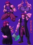 5_fingers 5_toes absurd_res anthro biceps biped bracelet bulge clothed clothing deltarune feet fingers gender_symbol hair hi_res holding_object holding_weapon ignitioncrisis jewelry male male_symbol muscular muscular_anthro muscular_male purple_body purple_hair purple_skin scalie spiked_bracelet spikes susie_(deltarune) symbol tail toes undertale_(series) weapon