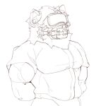 anthro barazoku bdsm biceps big_muscles clothed clothing eyewear felid gag gagged goggles hand_behind_back lion male mammal muscular muscular_anthro muscular_male muscular_sub pantherine restrained reykn solo submissive