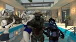 1000_yard_stare 16:9 5_fingers ak-47 ak-74 ak_platform andra_(domibun) anthro armor assault_rifle battle boots canid canine clothing combat_boots domi_(domibun) fingers footwear fox funnytf2hat gun headgear helmet hi_res indoor_pool lagomorph leporid mammal maxine_(domibun) military_uniform monolith_(faction) pool rabbit ranged_weapon rifle s.t.a.l.k.e.r. swimwear t-54_(tank) uniform warfare_machine weapon widescreen