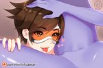  artist_name bangs brown_eyes brown_hair clitoris cunnilingus eyebrows_visible_through_hair fingernails goggles groin hand_on_another's_head hand_on_another's_leg hand_on_lap licking long_fingernails multiple_girls nude oral overwatch patreon_username purple_skin pussy pussy_juice saliva short_hair spiked_hair swept_bangs tofuubear tongue tongue_out tracer_(overwatch) uncensored widowmaker_(overwatch) yuri 