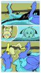  9:16 cramorant female feral forced generation_1_pokemon generation_8_pokemon group hi_res male male/female nintendo pikachu pokemon pokemon_(species) trio un_gato_cualquiera vore 