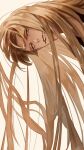  1boy ajuji_aju bleach blonde_hair brown_eyes closed_mouth commentary_request hair_focus highres hirako_shinji long_hair looking_at_viewer male_focus simple_background solo teeth upper_body very_long_hair white_background 