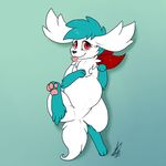  2017 alternate_color ambiguous_gender belly blue_background blue_fur blue_hair blush cute english_text featureless_crotch feral fur hair legendary_pok&eacute;mon looking_at_viewer lying nude on_back pawpads pink_pawpads raised_leg red_eyes red_fur shaymin shaymin_(sky_form) shikaro shiny_pok&eacute;mon signature simple_background smile solo text tongue tongue_out tuft white_fur 