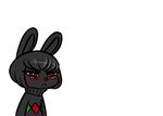  2017 anthro blush clothed clothing dylan_(inkyfrog) frown inkyfrog lagomorph looking_at_viewer male mammal rabbit red_eyes simple_background solo sweater white_background 