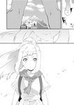  comic gen_7_pokemon greyscale lillie_(pokemon) mizuki_(pokemon) monochrome pokemon pokemon_(creature) pokemon_(game) pokemon_sm ponytail solgaleo throne yomotsuka_tsukasa 