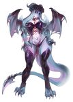  anthro clothing dragon female horn kardie looking_at_viewer panties solo standing thick_thighs underwear watermark wide_hips wings 