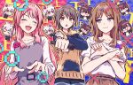  5girls ^_^ angry animal_ears bang_dream! bang_dream!_it's_mygo!!!!! blue_eyes blue_hoodie blush brown_eyes brown_hair brown_hoodie brown_skirt cat_ears cat_girl chihaya_anon chromatic_aberration closed_eyes closed_mouth commentary cross_hair_ornament dress fang grey_dress grey_hair hair_ornament hairclip heterochromia highres holding holding_microphone hood hoodie kaname_raana long_hair long_sleeves microphone mole mole_under_eye multiple_girls mygo!!!!!_(bang_dream!) nagasaki_soyo open_mouth pinafore_dress pink_hair puffy_short_sleeves puffy_sleeves revision shiina_taki shirt short_hair short_sleeves sidelocks skin_fang skirt sleeveless sleeveless_dress takamatsu_tomori white_hair white_shirt yellow_eyes yukitake_(bullfalk) 
